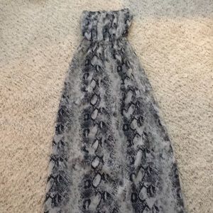 Strapped snake print maxi